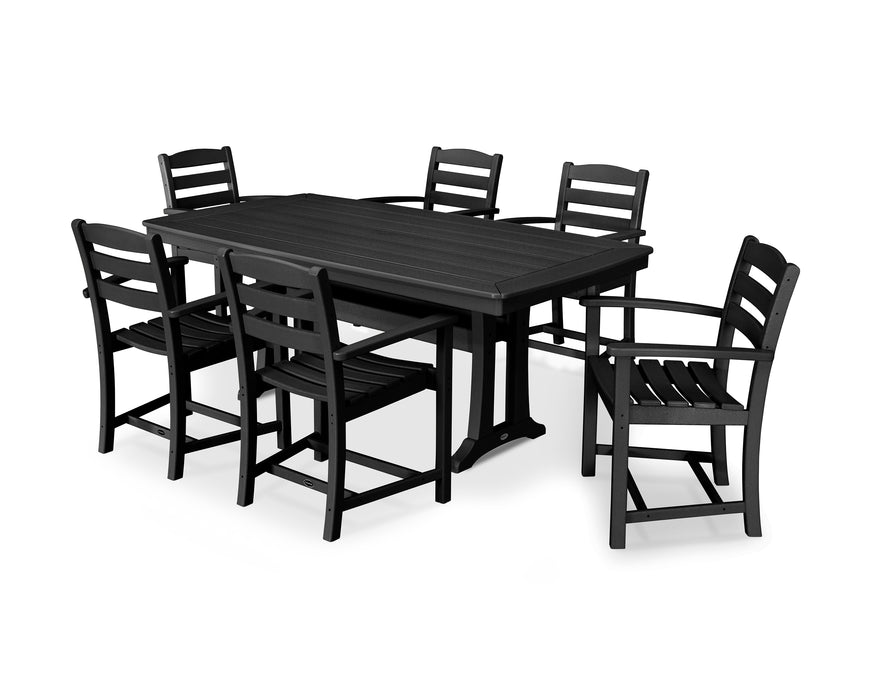 POLYWOOD La Casa Cafe 7-Piece Arm Chair Dining Set in Black