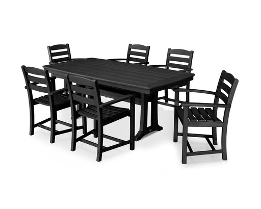 POLYWOOD La Casa Cafe 7-Piece Arm Chair Dining Set in Black image