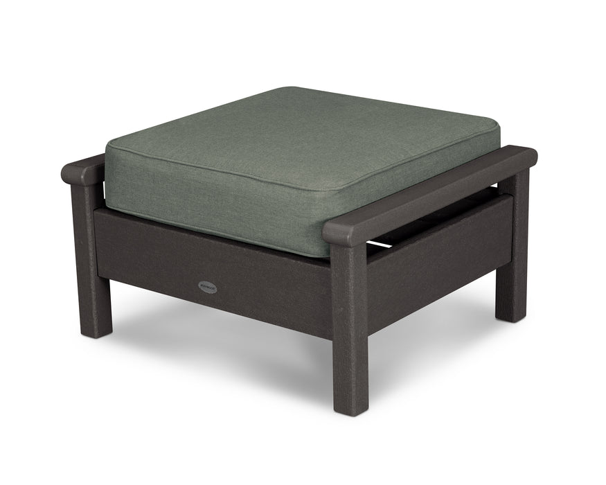 POLYWOOD Harbour Deep Seating Ottoman in Vintage Coffee / Cast Sage image