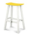 POLYWOOD Contempo 30" Saddle Bar Stool in White / Lemon image