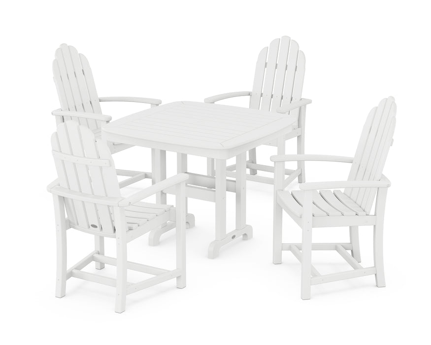 POLYWOOD Classic Adirondack 5-Piece Dining Set in White