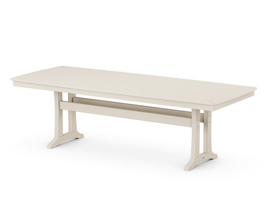 POLYWOOD Nautical Trestle 39" x 97" Dining Table in Sand