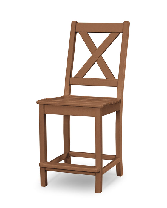 POLYWOOD Braxton Counter Side Chair in Teak