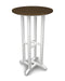 POLYWOOD Contempo 24" Round Bar Table in White / Teak image