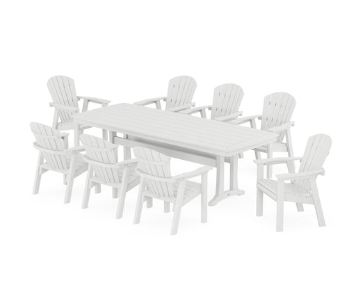 POLYWOOD Seashell 9-Piece Dining Set with Trestle Legs in White image