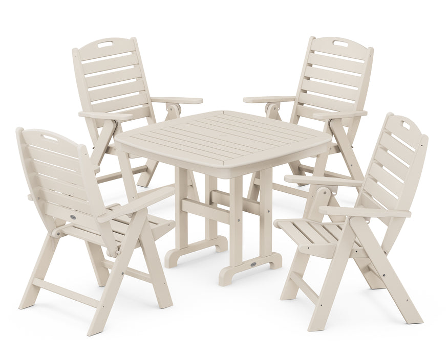 POLYWOOD Nautical Highback Chair 5-Piece Dining Set in Sand image