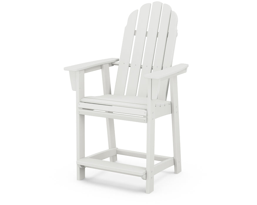 POLYWOOD Vineyard Curveback Adirondack Counter Chair in Vintage White