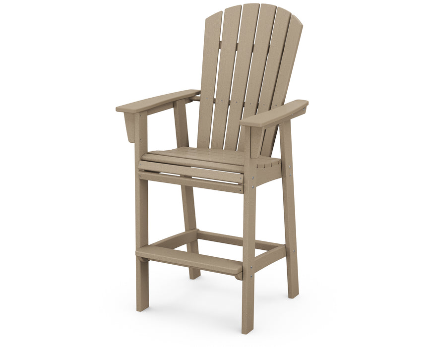 POLYWOOD Nautical Curveback Adirondack Bar Chair in Vintage Sahara