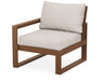 POLYWOOD EDGE Modular Left Arm Chair in Teak / Dune Burlap image