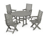 POLYWOOD Captain 5-Piece Round Dining Set in Slate Grey image