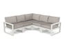 POLYWOOD EDGE 5-Piece Modular Deep Seating Set in Vintage White / Weathered Tweed image