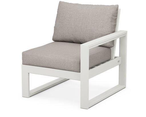 POLYWOOD EDGE Modular Right Arm Chair in Vintage White / Weathered Tweed image