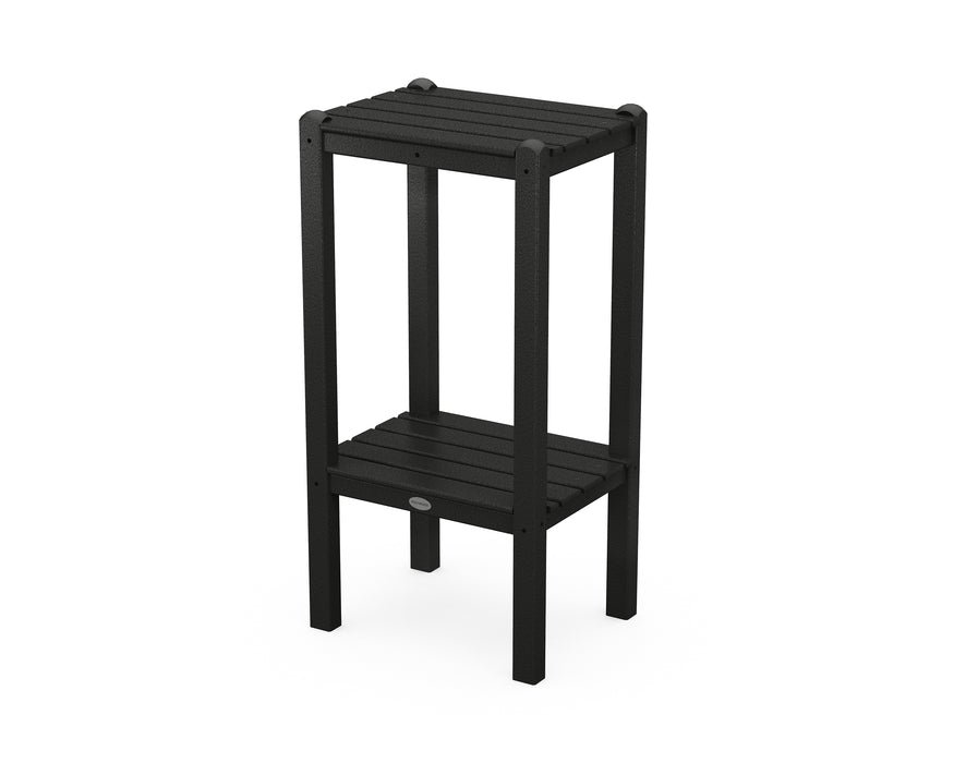 POLYWOOD Two Shelf Bar Side Table in Black