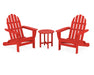 POLYWOOD Classic Folding Adirondack 3-Piece Set in Sunset Red image