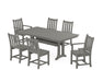 POLYWOOD Traditional Garden 7-Piece Farmhouse Dining Set With Trestle Legs in Slate Grey image