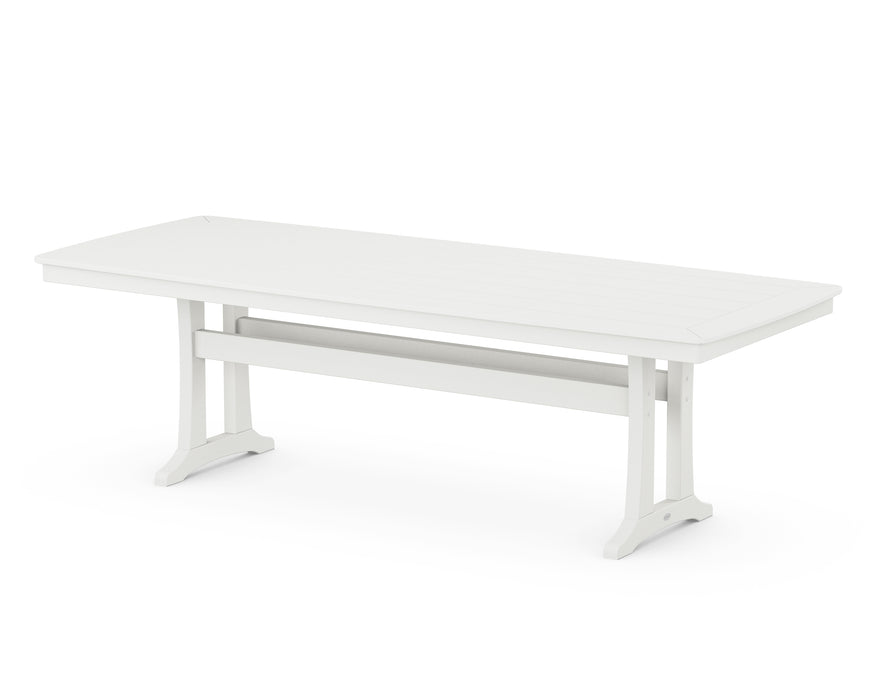 POLYWOOD Nautical Trestle 39" x 97" Dining Table in Vintage White image