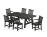 POLYWOOD Traditional Garden 7-Piece Rustic Farmhouse Dining Set in Black image