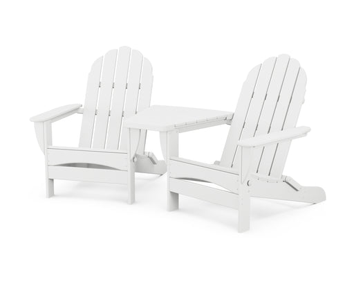 POLYWOOD Classic Oversized Adirondacks with Angled Connecting Table in White image