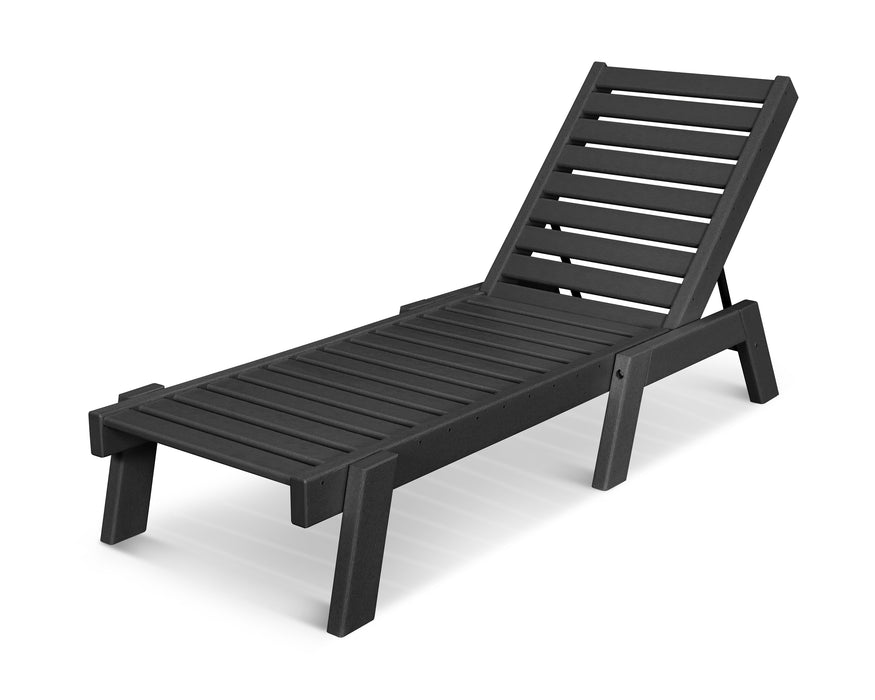 POLYWOOD Captain Chaise in Black