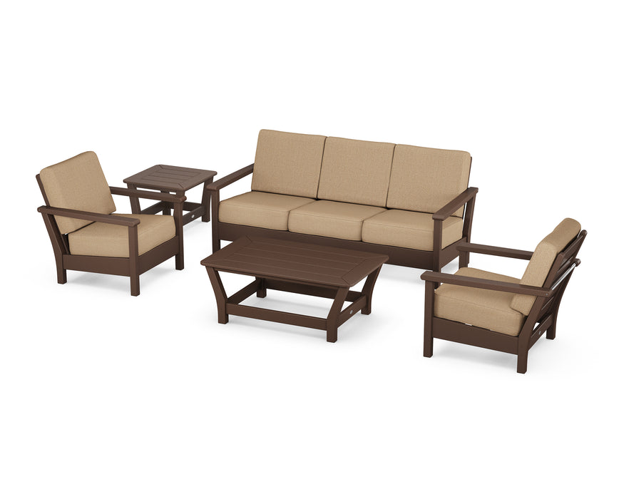 POLYWOOD Harbour 5-Piece Deep Seating Set in Mahogany / Sesame image