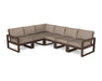 POLYWOOD EDGE 6-Piece Modular Deep Seating Set in Mahogany / Spiced Burlap image