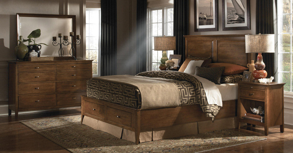 Kincaid Cherry Park Solid Wood Queen Panel Storage Bed