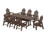 POLYWOOD Long Island 9-Piece Dining Set with Trestle Legs in Mahogany image