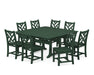 POLYWOOD Chippendale 9-Piece Nautical Trestle Dining Set in Green image