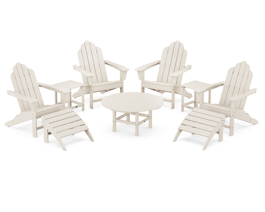 POLYWOOD Long Island Adirondack 9-Piece Conversation Group in Sand