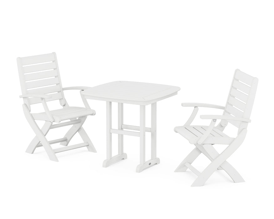 POLYWOOD Signature Folding Chair 3-Piece Dining Set in White image