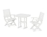 POLYWOOD Signature Folding Chair 3-Piece Dining Set in White image