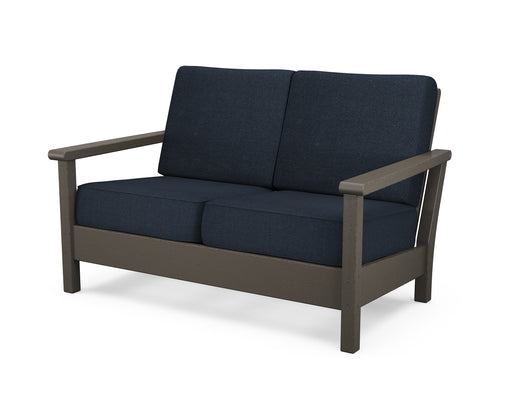POLYWOOD Harbour Deep Seating Loveseat in Vintage Coffee / Marine Indigo image