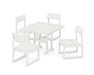 POLYWOOD EDGE Side Chair 5-Piece Farmhouse Dining Set in Vintage White image