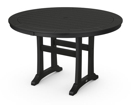 POLYWOOD Nautical Trestle 48" Round Dining Table in Black image