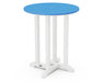 POLYWOOD Contempo 24" Round Dining Table in White / Pacific Blue image