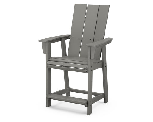 POLYWOOD Modern Curveback Adirondack Counter Chair in Slate Grey image