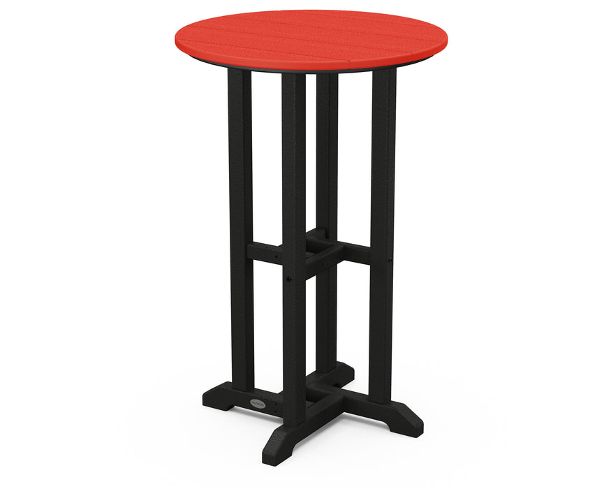 POLYWOOD Contempo 24" Round Counter Table in Black / Sunset Red