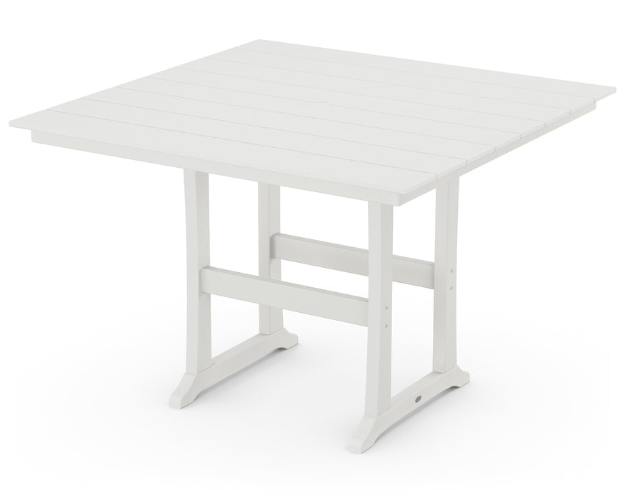 POLYWOOD Farmhouse Trestle 59" Bar Table in Vintage White image