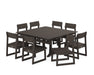 POLYWOOD EDGE Side Chair 9-Piece Dining Set with Trestle Legs in Vintage Coffee image