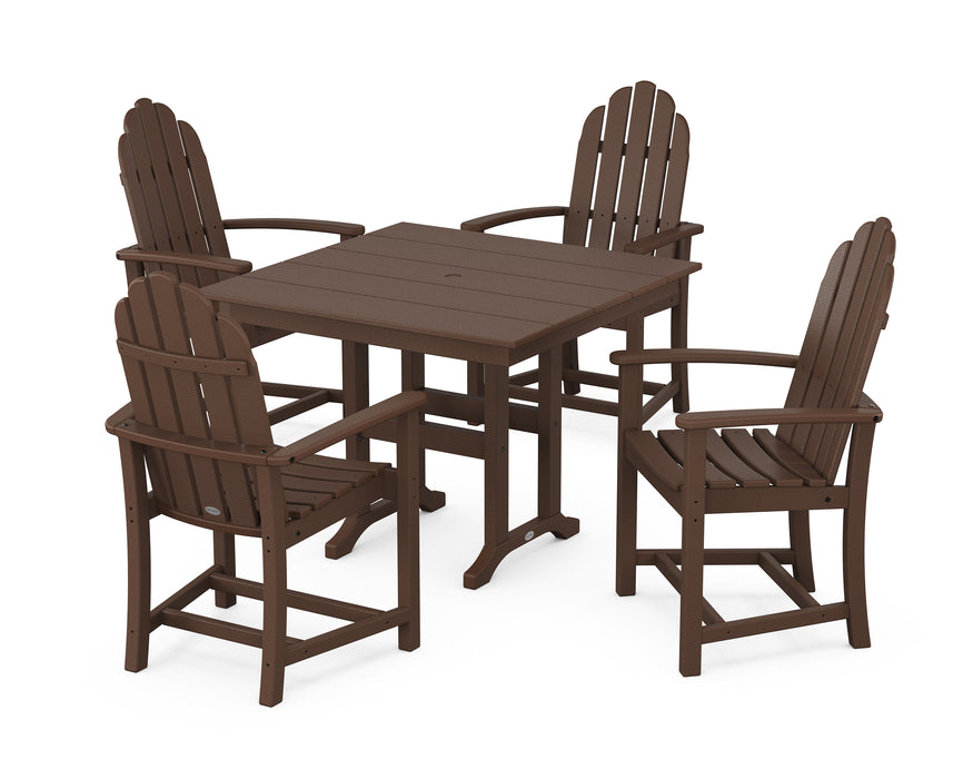 POLYWOOD Classic Adirondack 5-Piece Farmhouse Dining Set in Mahogany