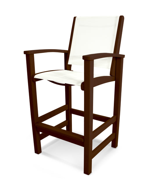 POLYWOOD Coastal Bar Chair in Mahogany / White Sling image