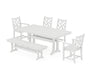 POLYWOOD Chippendale 6-Piece Farmhouse Dining Set With Trestle Legs in White image