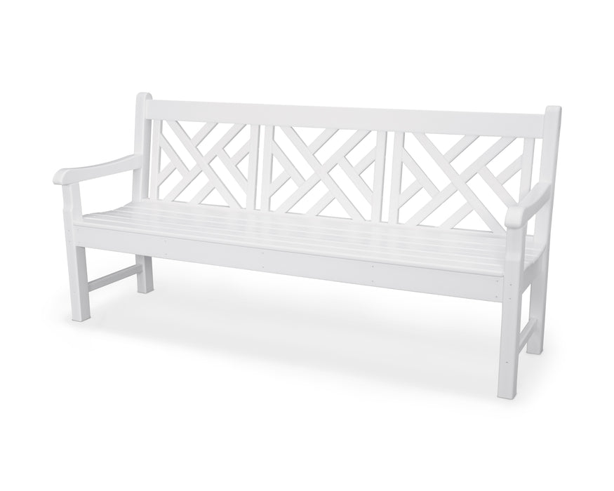 POLYWOOD Rockford 72" Chippendale Bench in White image