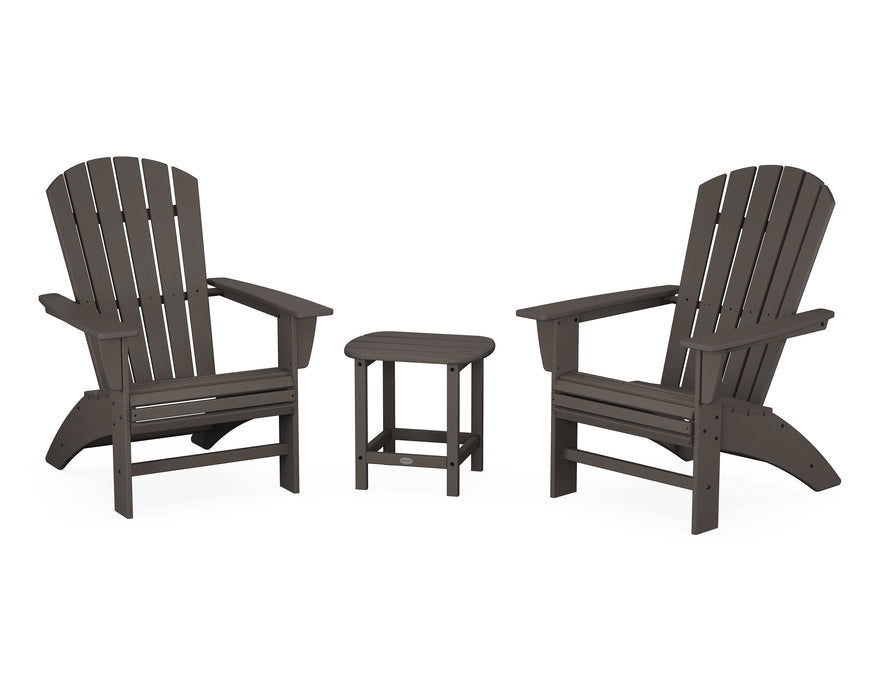 POLYWOOD Nautical 3-Piece Curveback Adirondack Set in Vintage Coffee image