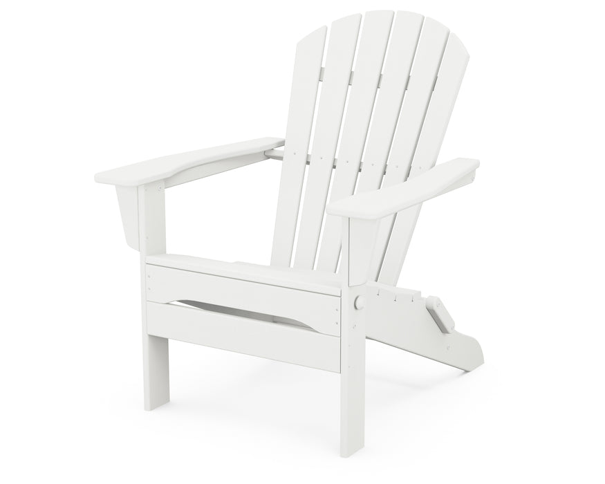 POLYWOOD South Beach Folding Adirondack Chair in Vintage White