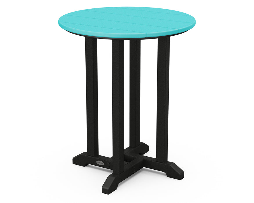 POLYWOOD Contempo 24" Round Dining Table in Black / Aruba image