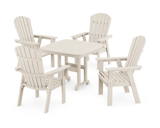 POLYWOOD Nautical Curveback Adirondack 5-Piece Dining Set in Sand image