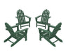 POLYWOOD 4-Piece Classic Adirondack Conversation Set in Green image