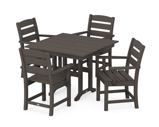 POLYWOOD Lakeside 5-Piece Farmhouse Dining Set in Vintage Coffee image