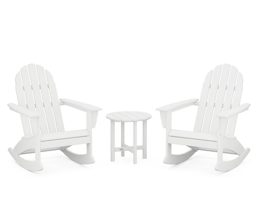 POLYWOOD Vineyard 3-Piece Adirondack Rocking Chair Set in White image